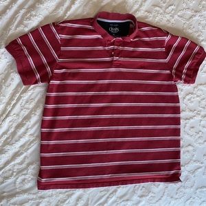 Chaps, red and white striped polo shirt